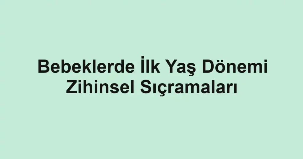 Bebeklerde İlk Yaş Dönemi Zihinsel Sıçramaları